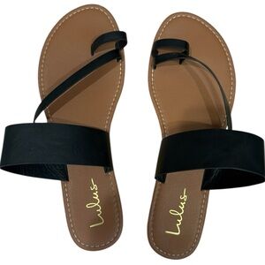 Lulu's Black and Brown Minimalist Sandals Size 11